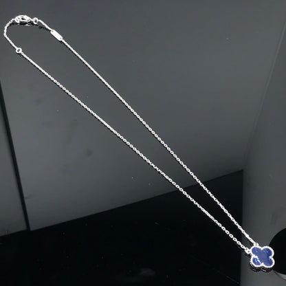 [Glow Muse]CLOVER PIETERSITE SILVER LONG NECKLACE