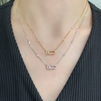 [Glow Muse]MOVE UNO DIAMOND NECKLACE