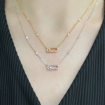 [Glow Muse]MOVE UNO DIAMOND NECKLACE