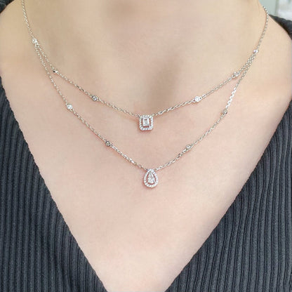 [Glow Muse]MY TWIN 2 ROW DIAMOND NECKLACE