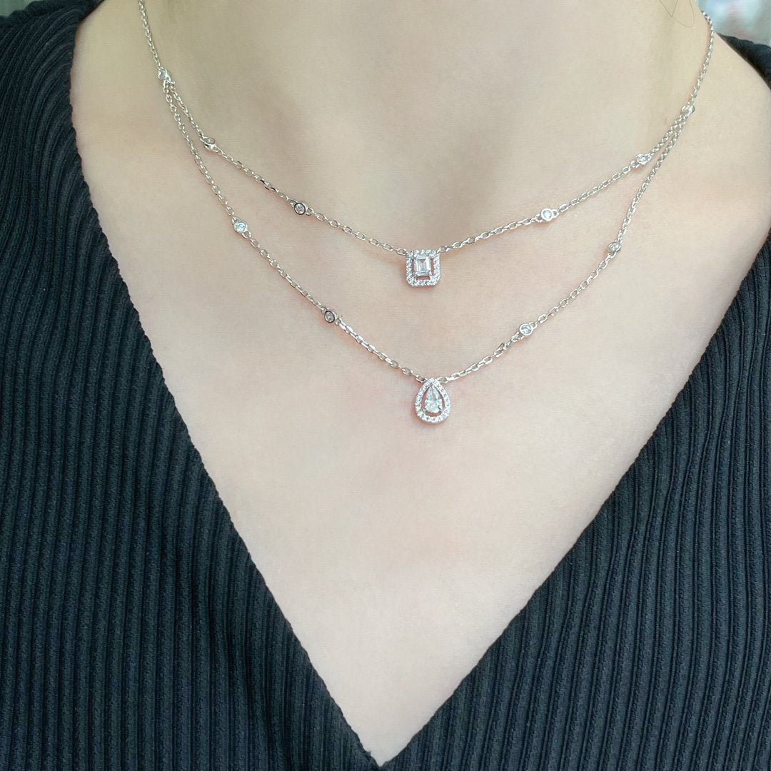 [Glow Muse]MY TWIN 2 ROW DIAMOND NECKLACE