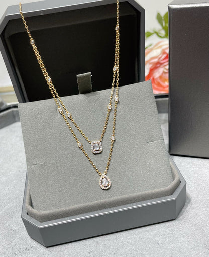 [Glow Muse]MY TWIN 2 ROW DIAMOND NECKLACE