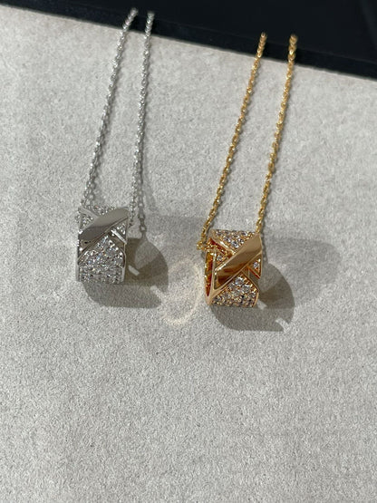 [Glow Muse]LIENS EVIDENCE DIAMOND PAVED NECKLACE