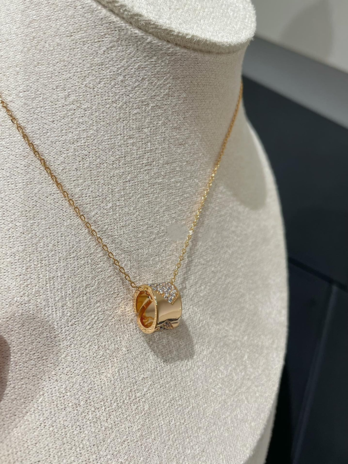 [Glow Muse]LIENS EVIDENCE DIAMOND PAVED NECKLACE
