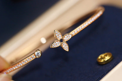[Glow Muse]IDYLLE PINK GOLD OPEN BRACELET DIAMOND PAVED