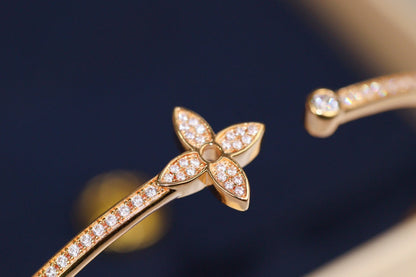 [Glow Muse]IDYLLE PINK GOLD OPEN BRACELET DIAMOND PAVED
