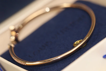 [Glow Muse]IDYLLE PINK GOLD OPEN BRACELET DIAMOND PAVED