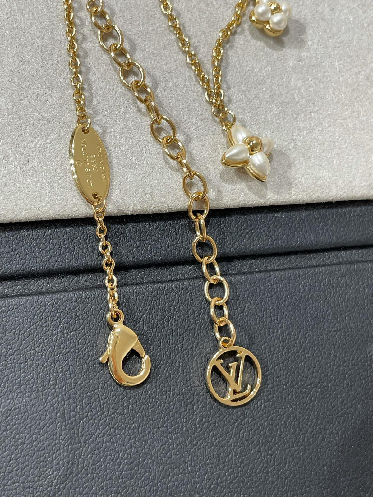 [Glow Muse]FLOWERGRAM GOLD MOP DOUBLE ROW NECKLACE
