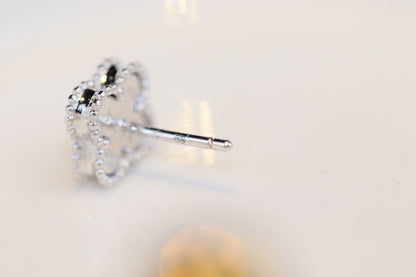 [Glow Muse]CLOVER MINI TURQUOISE SILVER STUD EARRINGS