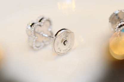 [Glow Muse]CLOVER MINI TURQUOISE SILVER STUD EARRINGS