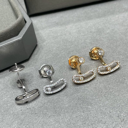 [Glow Muse]MOVE UNO PINK GOLD DIAMOND EARRINGS