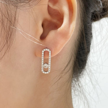 [Glow Muse]MOVE UNO STUD DIAMOND PAVED EARRINGS