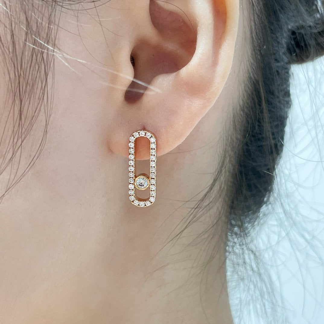 [Glow Muse]MOVE UNO STUD DIAMOND PAVED EARRINGS