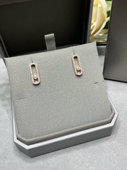 [Glow Muse]MOVE UNO STUD DIAMOND PAVED EARRINGS