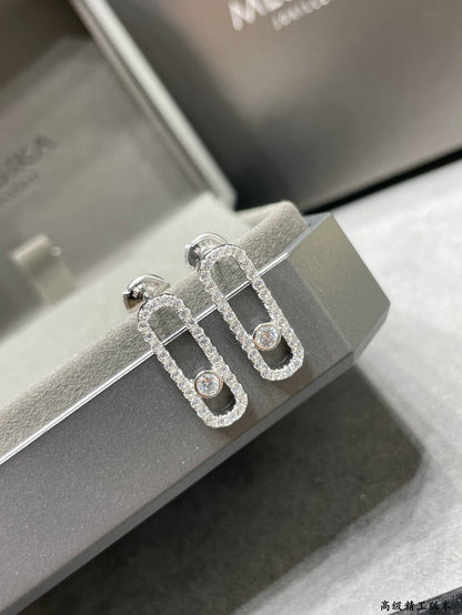 [Glow Muse]MOVE UNO STUD DIAMOND PAVED EARRINGS