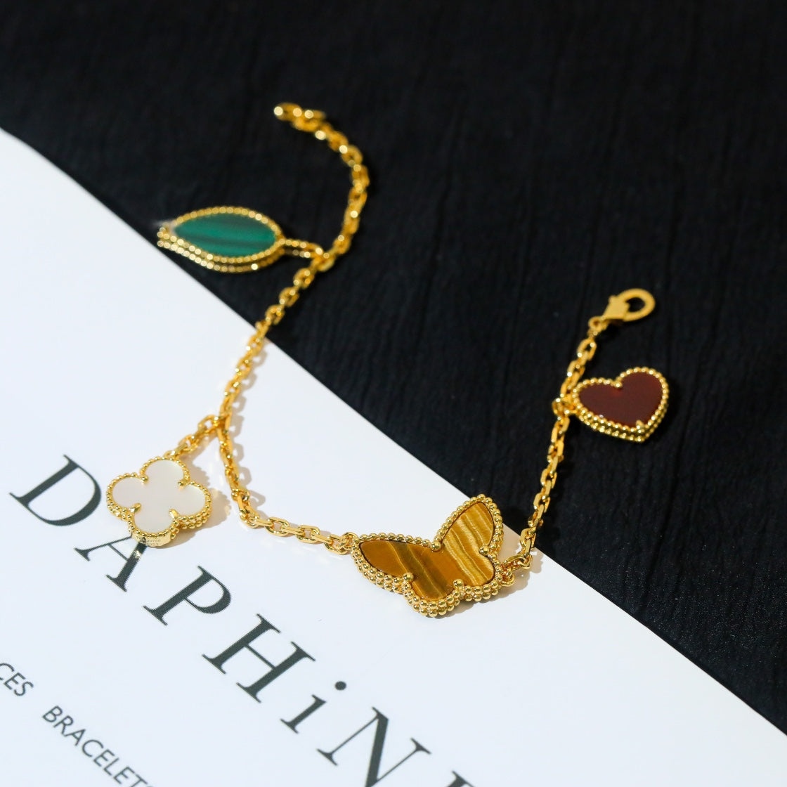 [Glow Muse]LUCKY SPRING 5 MOTIF GOLD BRACELET