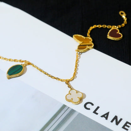 [Glow Muse]LUCKY SPRING 5 MOTIF GOLD BRACELET