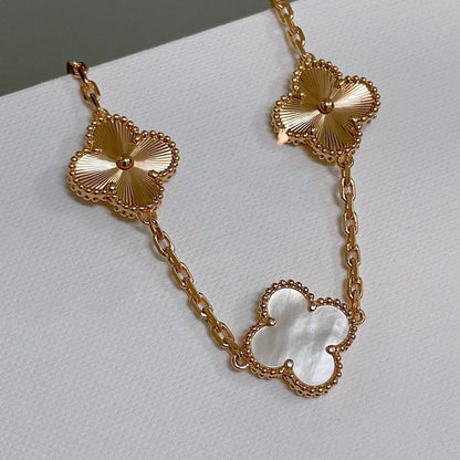 [⭐Glow Muse]CLOVER WHITE PEARL MOP 5 MOTIF BRACELET COLLECTION