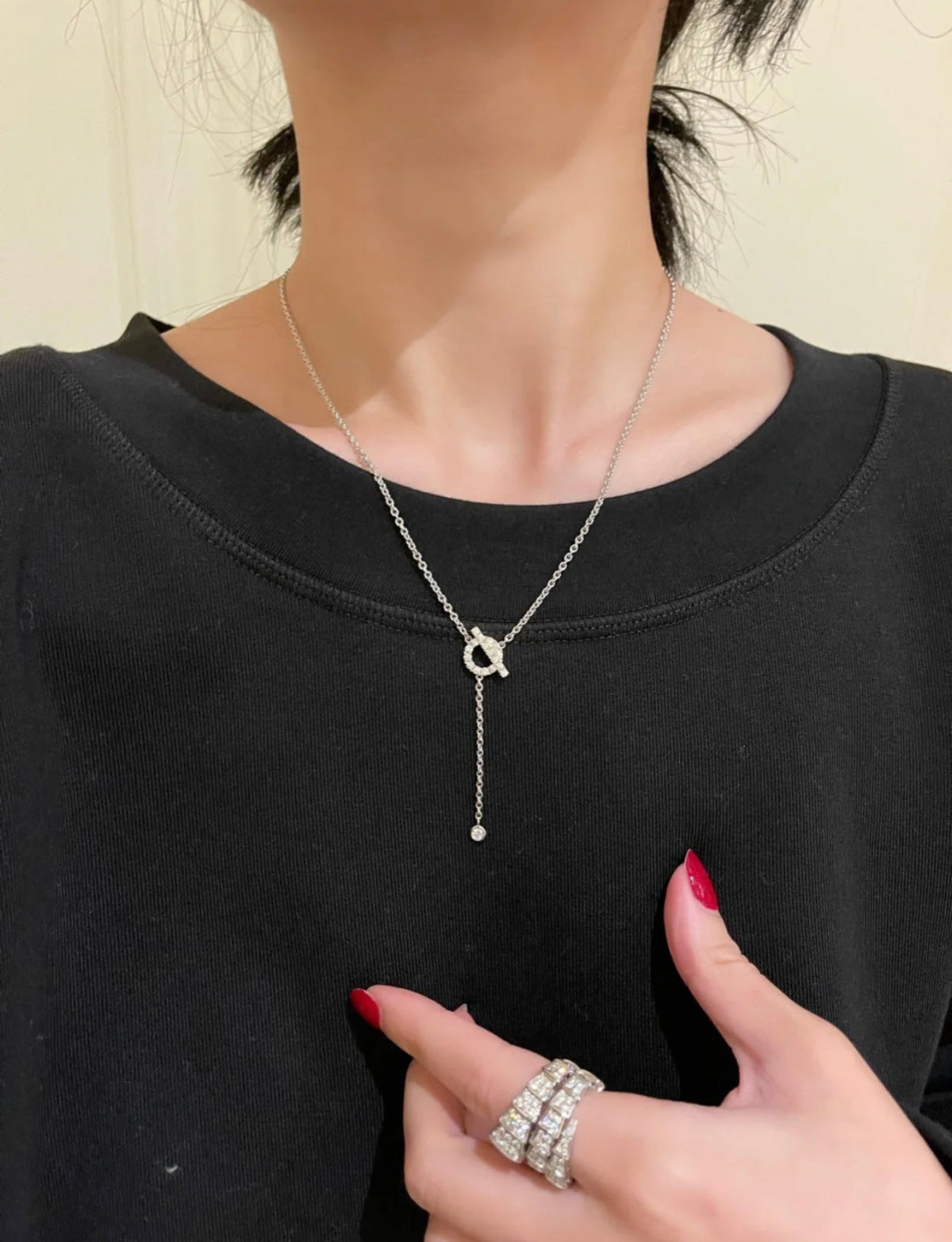 [Glow Muse]FINESSE SILVER DIAMOND NECKLACE