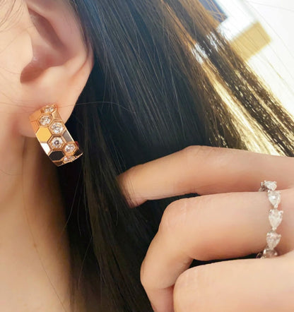 [Glow Muse]BEE LOVE DIAMOND HOOP EARRINGS
