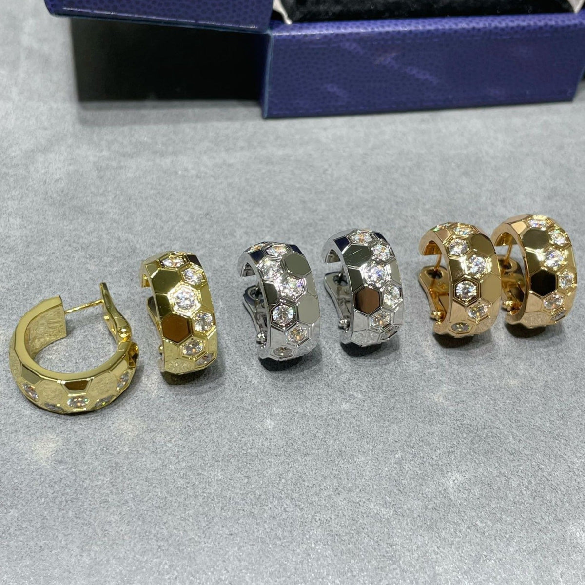 [Glow Muse]BEE LOVE DIAMOND HOOP EARRINGS