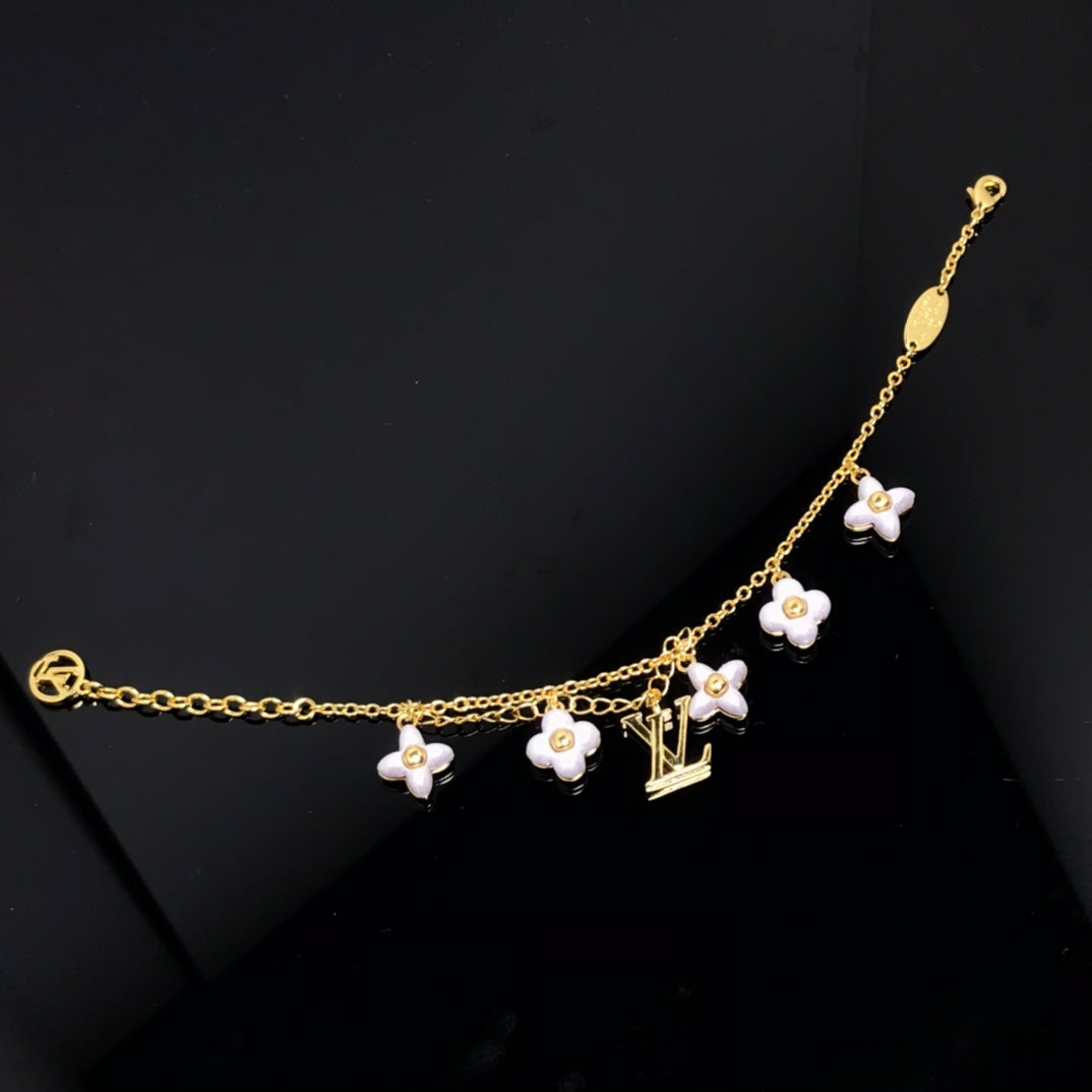 [Glow Muse]LOGO 6 MOTIF STAR AND SUN GOLD BRACELET
