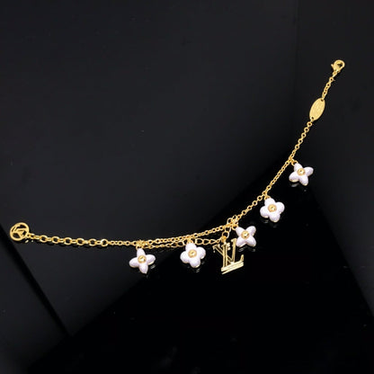 [Glow Muse]LOGO 6 MOTIF STAR AND SUN GOLD BRACELET