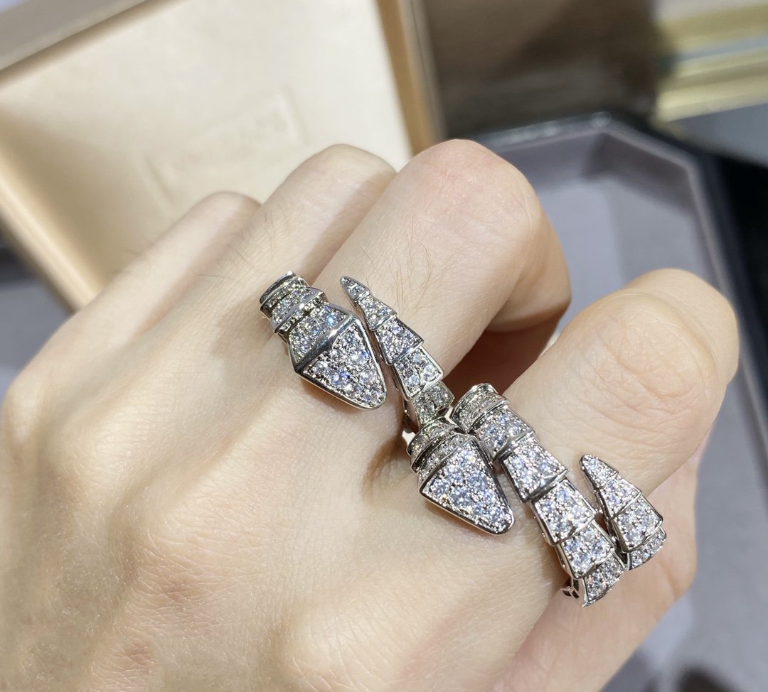 [Glow Muse]SERPENTI LARGE RING SILVER DIAMOND PAVED