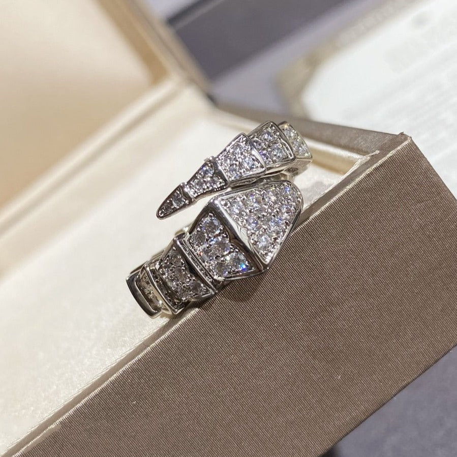[Glow Muse]SERPENTI LARGE RING SILVER DIAMOND PAVED