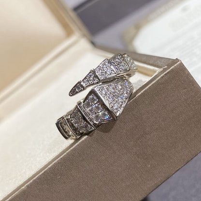 [Glow Muse]SERPENTI LARGE RING SILVER DIAMOND PAVED