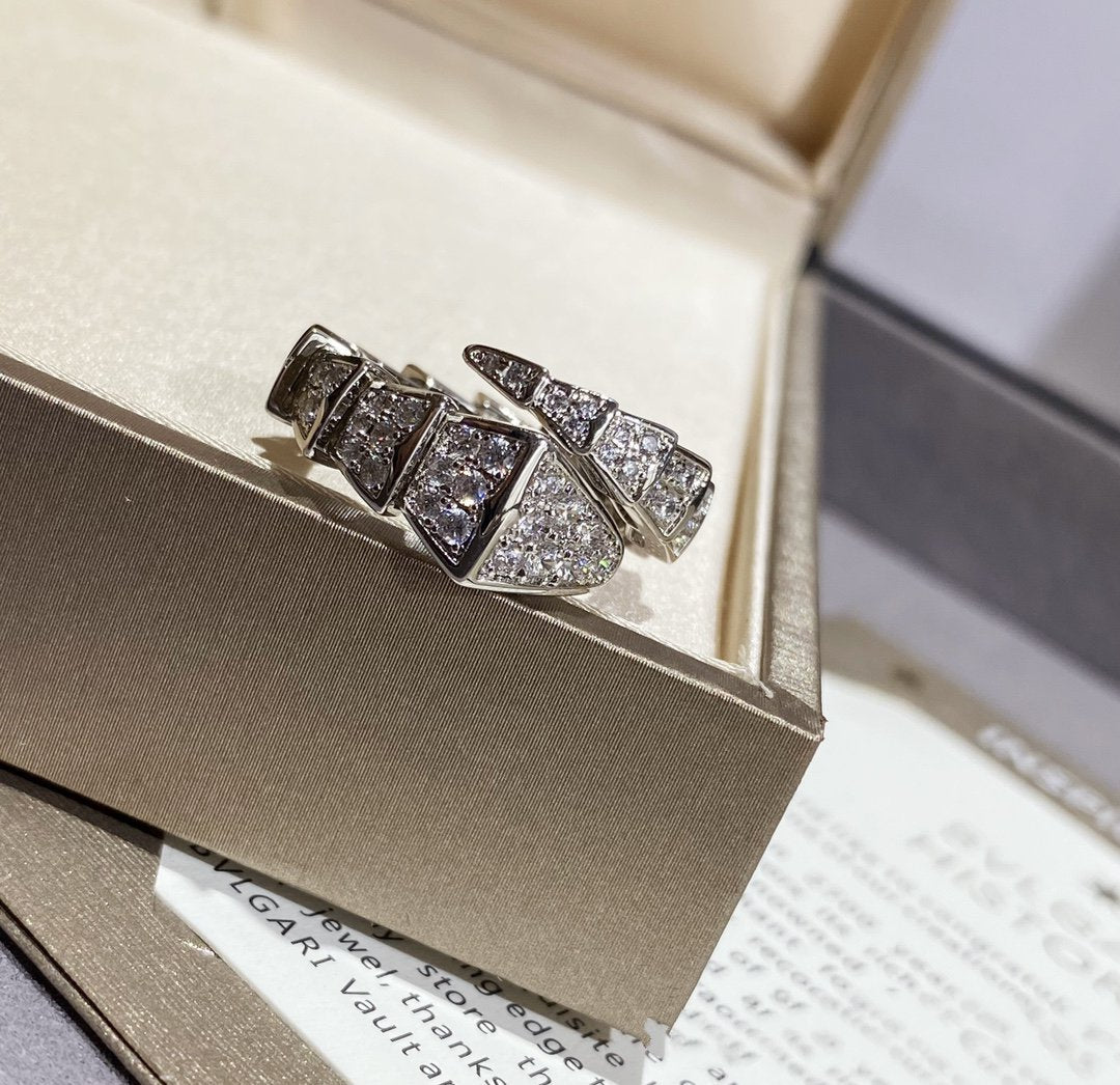 [Glow Muse]SERPENTI LARGE RING SILVER DIAMOND PAVED