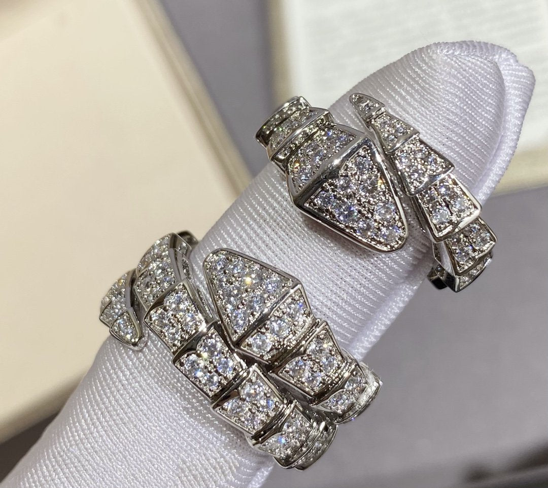 [Glow Muse]SERPENTI LARGE RING SILVER DIAMOND PAVED