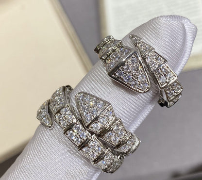 [Glow Muse]SERPENTI LARGE RING SILVER DIAMOND PAVED