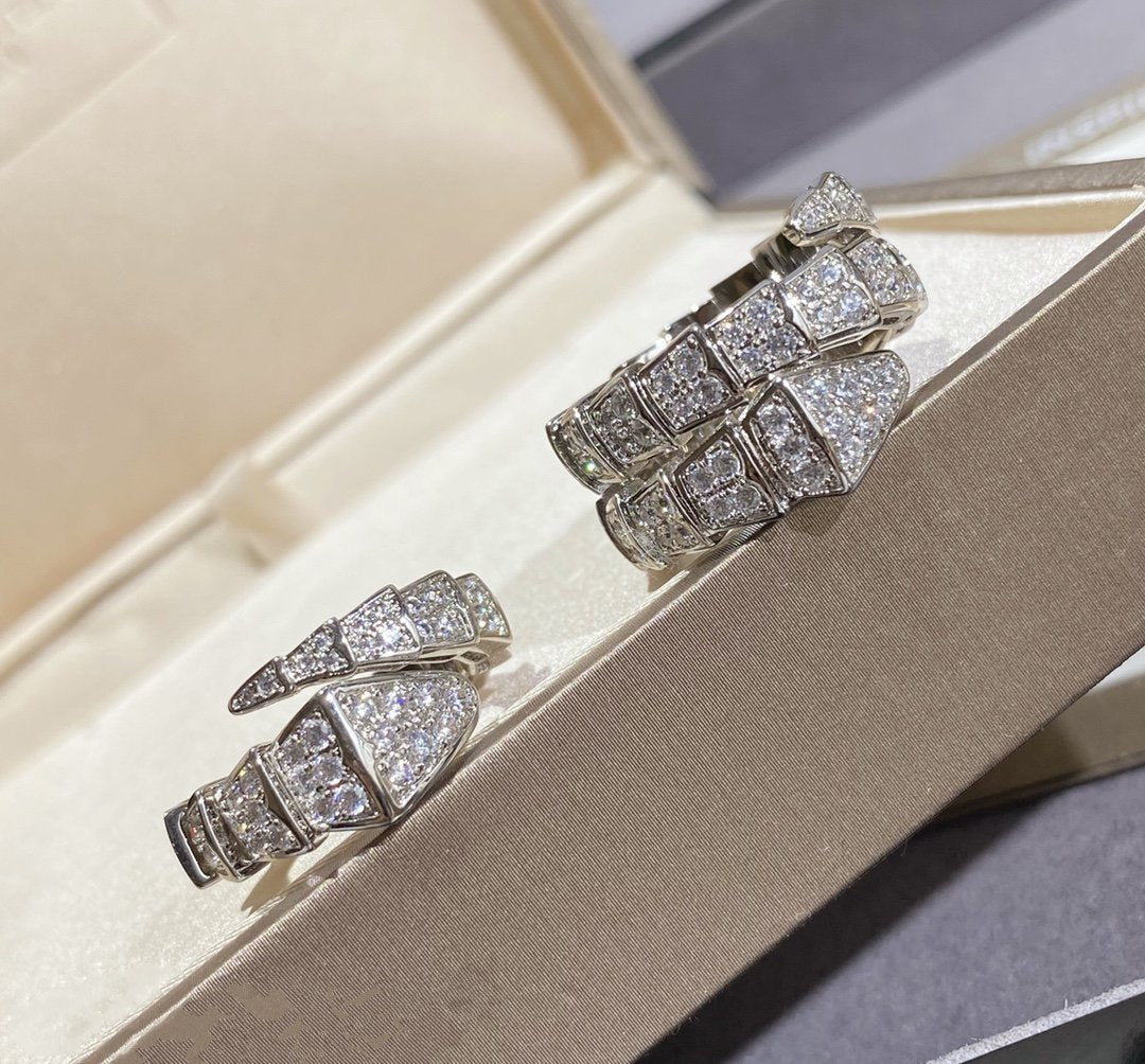 [Glow Muse]SERPENTI LARGE RING SILVER DIAMOND PAVED