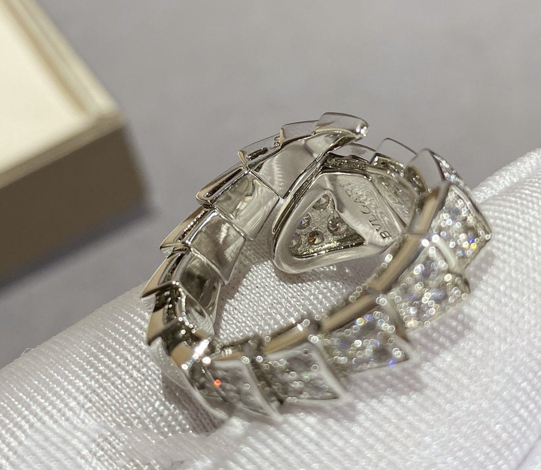 [Glow Muse]SERPENTI LARGE RING SILVER DIAMOND PAVED