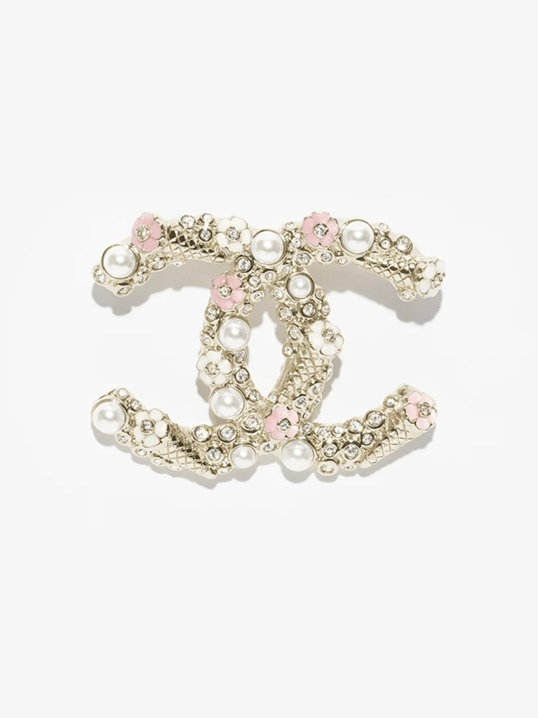 [Glow Muse]26C Pink-White Enamel Ice Cream Cone Double C Brooch