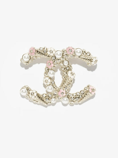[Glow Muse]26C Pink-White Enamel Ice Cream Cone Double C Brooch