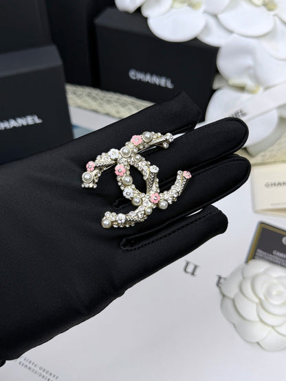 [Glow Muse]26C Pink-White Enamel Ice Cream Cone Double C Brooch