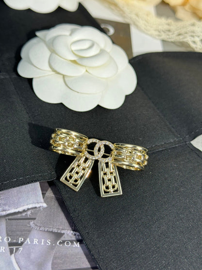 [Glow Muse]25K Hollow Bow Brooch