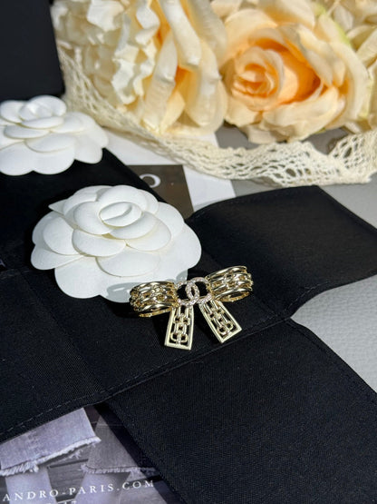 [Glow Muse]25K Hollow Bow Brooch