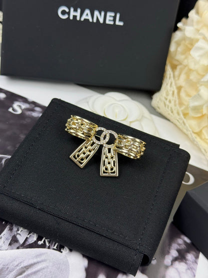 [Glow Muse]25K Hollow Bow Brooch