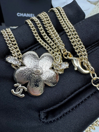 [Glow Muse]New Blue Floral Double-Layer Necklace