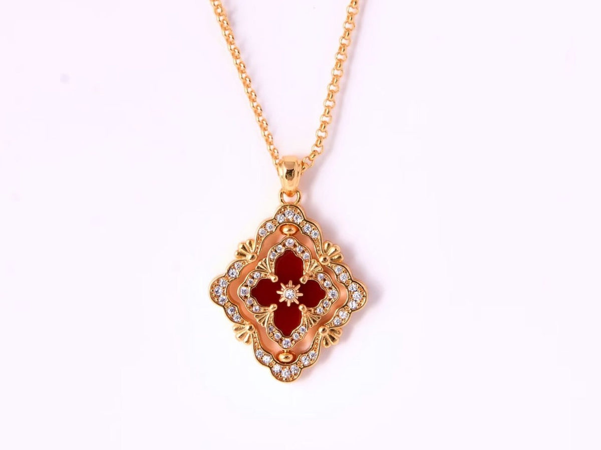 [⭐Glow Muse] B.C.L ENAMEL ROTATING SINGLE-DIAMOND NECKLACE（Various colors）