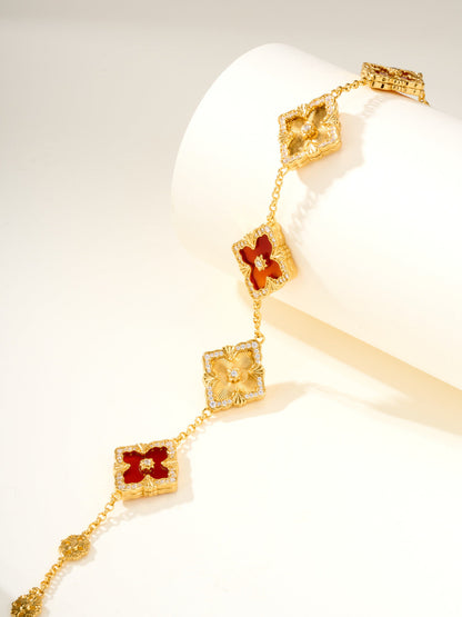 [⭐Glow Muse]B.C.L ENAMELED Five-Flower Bracelet（Various Colors) BIG SIZE