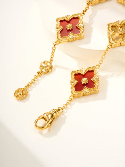 [⭐Glow Muse]B.C.L ENAMELED Five-Flower Bracelet（Various Colors) BIG SIZE