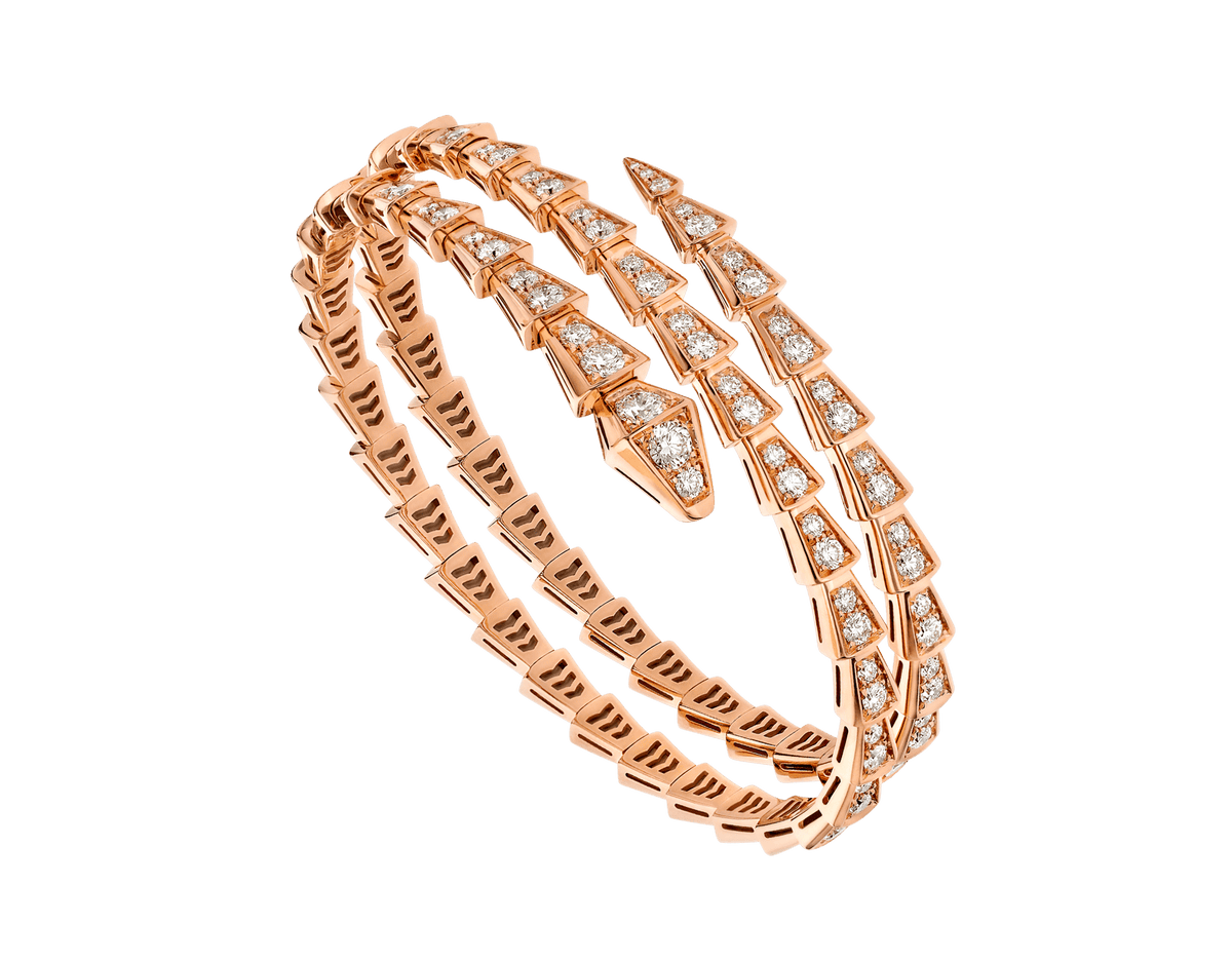 [Glow Muse]SERPENTI BRACELET PINK GOLD DIAMOND DOUBLE ROW