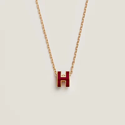 [Glow Muse]HM CLIC RED ENAMEL GOLD NECKLACE