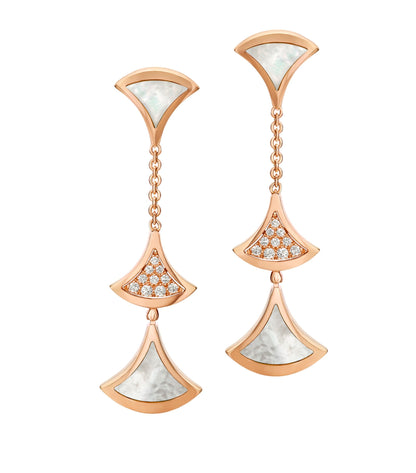 [Glow Muse]DREAM EARRINGS 3 MOTIFS DIAMOND MOP PINK GOLD