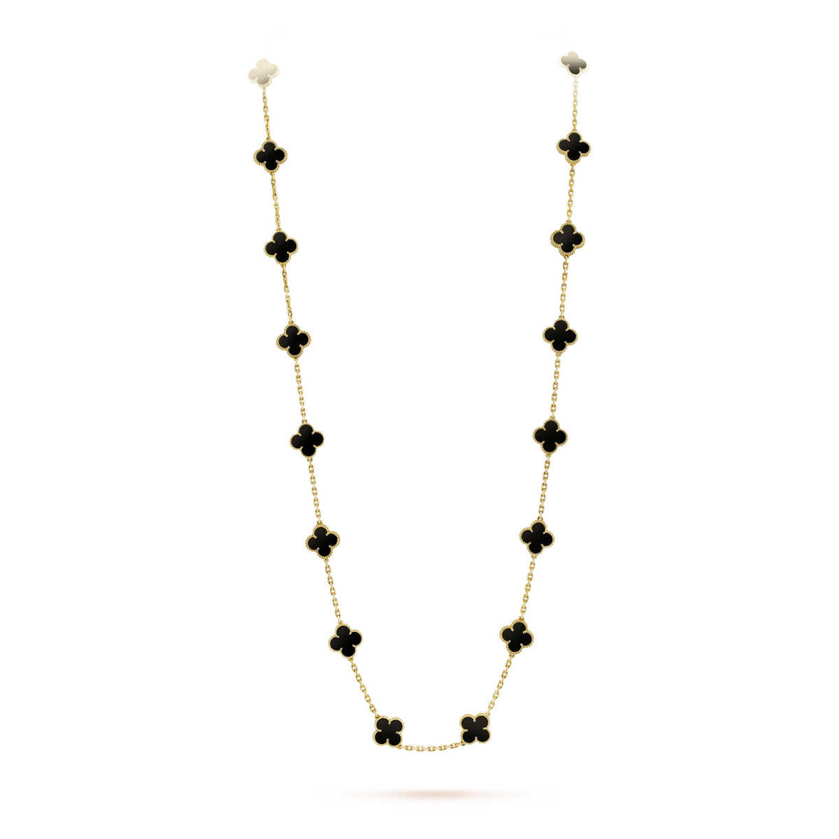 [Glow Muse]CLOVER 20 MOTIFS ONYX NECKLACE