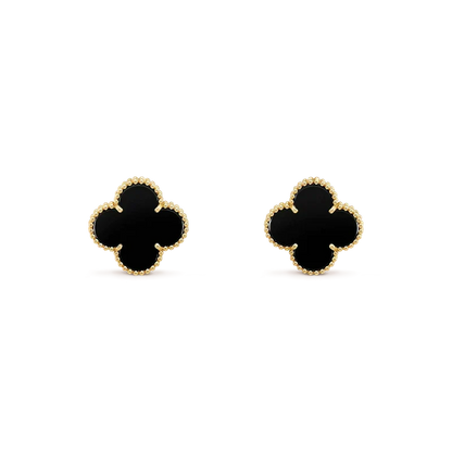 [Glow Muse]CLOVER MEDIUM 1 MOTIFS  ONYX STUD EARRINGS